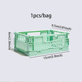 Mr. Paper, Mini Folding Plastic Storage Box, Office Desktop Tape Stationery Cosmetics Storage and Organizing Frame
