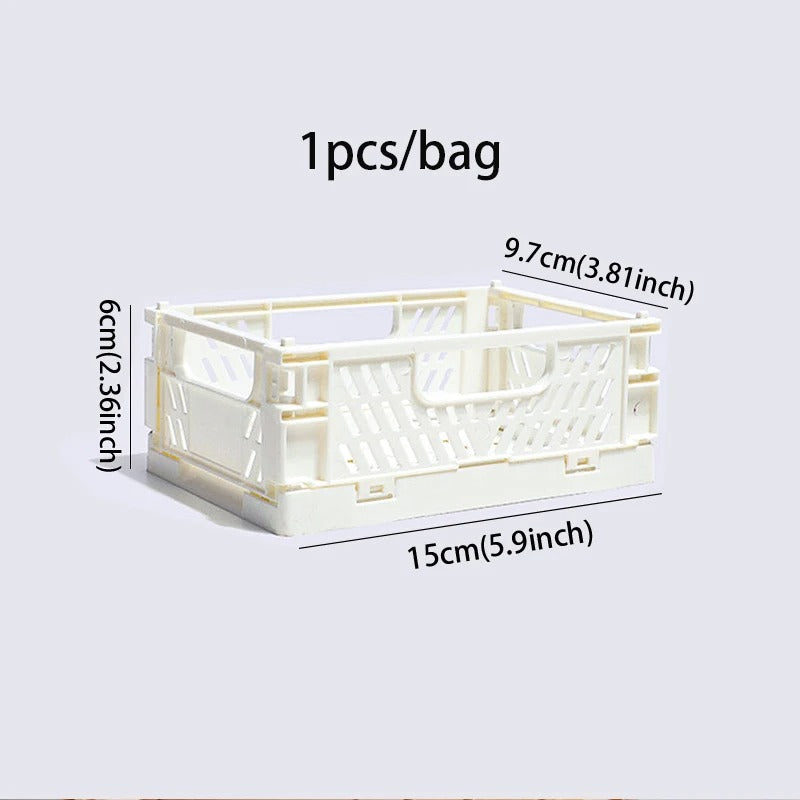 Mr. Paper, Mini Folding Plastic Storage Box, Office Desktop Tape Stationery Cosmetics Storage and Organizing Frame