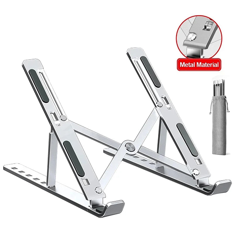 Adjustable Aluminum Laptop Stand – Foldable & Portable
