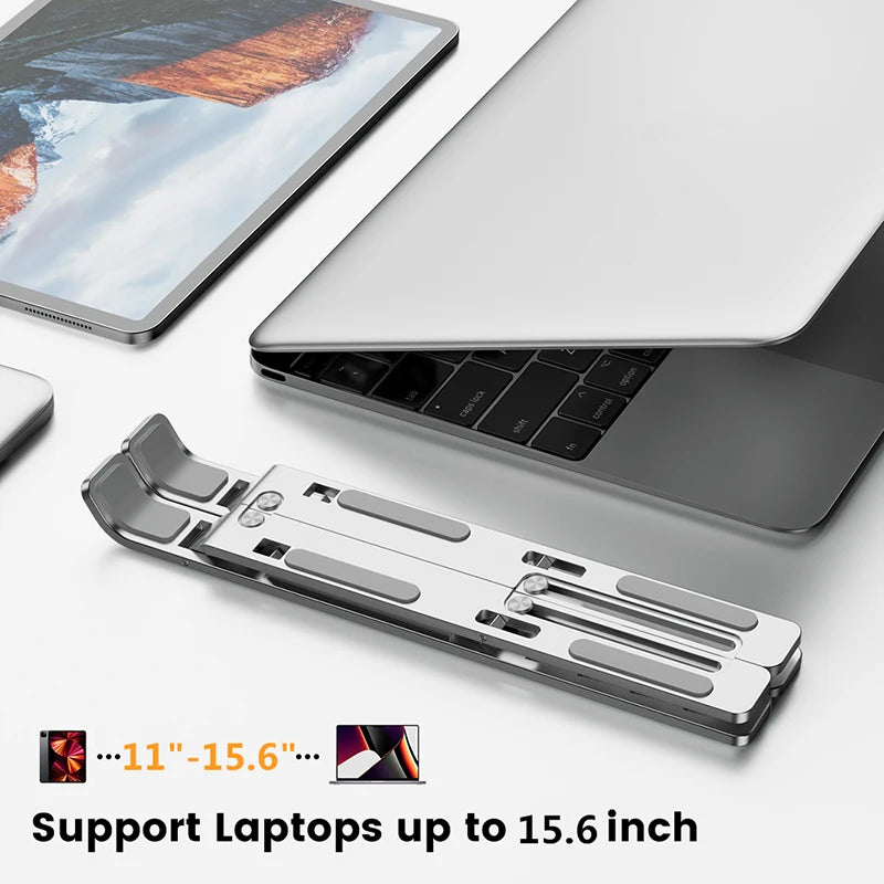 Adjustable Aluminum Laptop Stand – Foldable & Portable