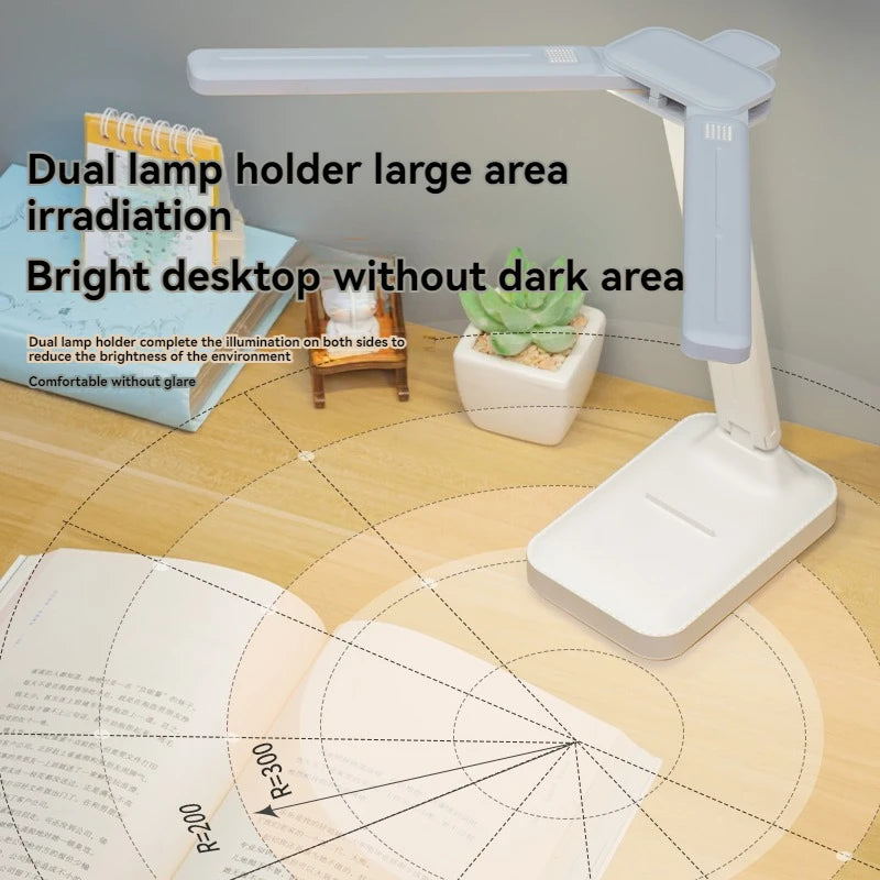 LED Desk Lamp – USB Rechargeable, 3-Level Dimmable, Touch Control