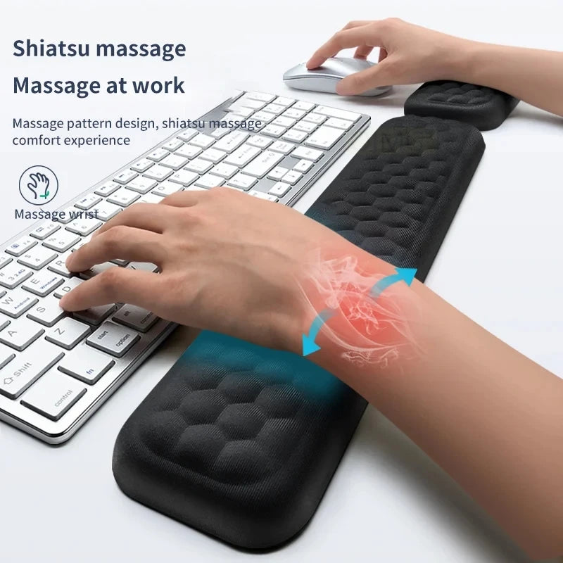 Memory Foam Keyboard & Mouse Wrist Rest – Ergonomic Design
