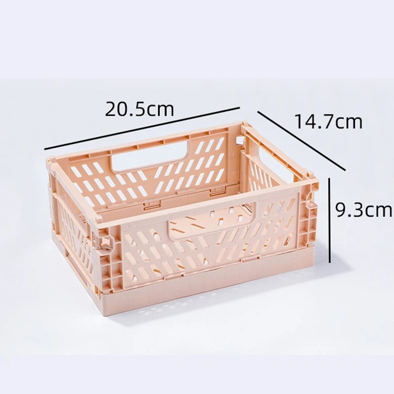 Mr. Paper, Mini Folding Plastic Storage Box, Office Desktop Tape Stationery Cosmetics Storage and Organizing Frame