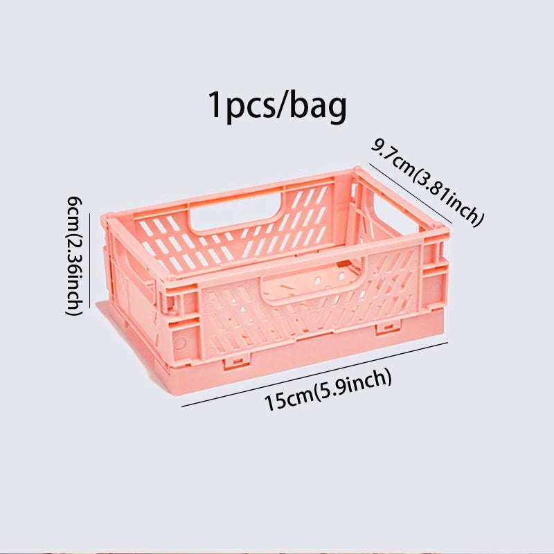 Mr. Paper, Mini Folding Plastic Storage Box, Office Desktop Tape Stationery Cosmetics Storage and Organizing Frame