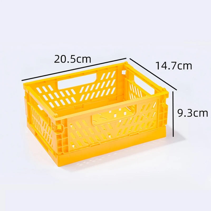 Mr. Paper, Mini Folding Plastic Storage Box, Office Desktop Tape Stationery Cosmetics Storage and Organizing Frame